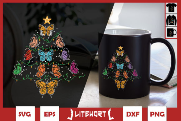Christmas Tree Butterfly Bird Lover Xmas