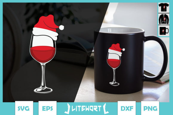 Christmas Wine Glasses Santa Hat