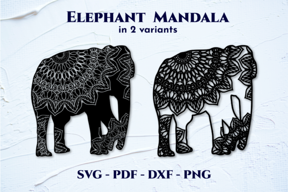 Elephant Mandala 2 Variations. Elephant