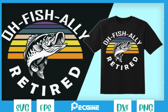 Mens Oh Fish Ally Retired Funny Fishing