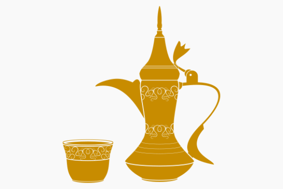 Monochrome Style Traditional Arab Coffee