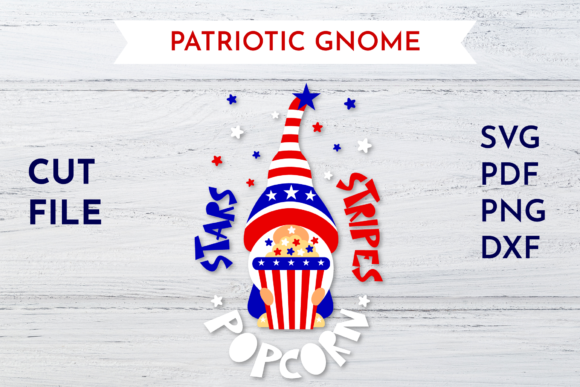 Patriotic Gnome – Stars, Stripes and Popcorn
