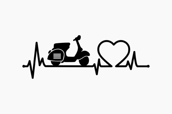 Scooter Heartbeat Silhouette