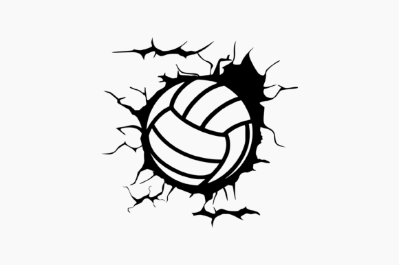 Volleyball Ball Cracked Wall